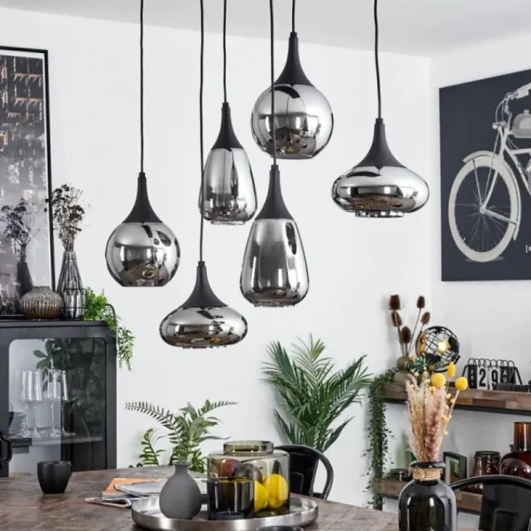 hofstein Suspension Maynal Noir, 6 lumières* Lampes Modernes
