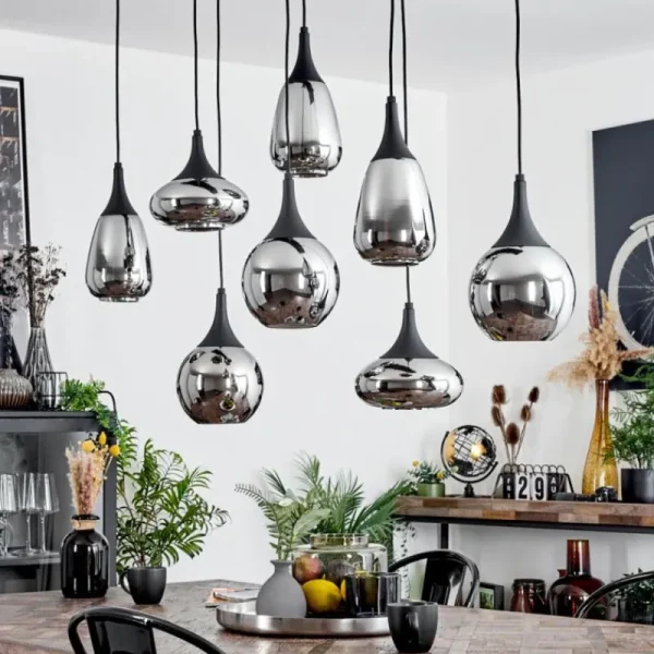 hofstein Suspension Maynal Noir, 8 lumières* Lampes Modernes