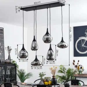 hofstein Suspension Maynal Noir, 6 lumières* Lampes Modernes