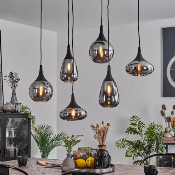 hofstein Suspension Maynal Noir, 6 lumières* Lampes Modernes