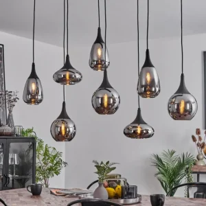hofstein Suspension Maynal Noir, 8 lumières* Lampes Modernes