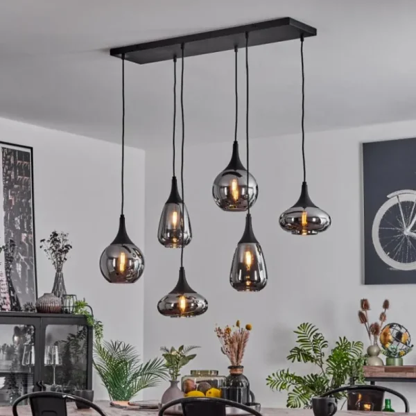 hofstein Suspension Maynal Noir, 6 lumières* Lampes Modernes