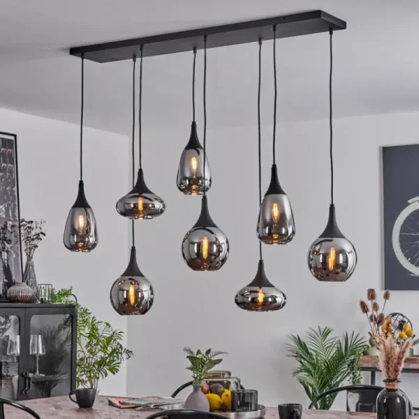 hofstein Suspension Maynal Noir, 8 lumières* Lampes Modernes