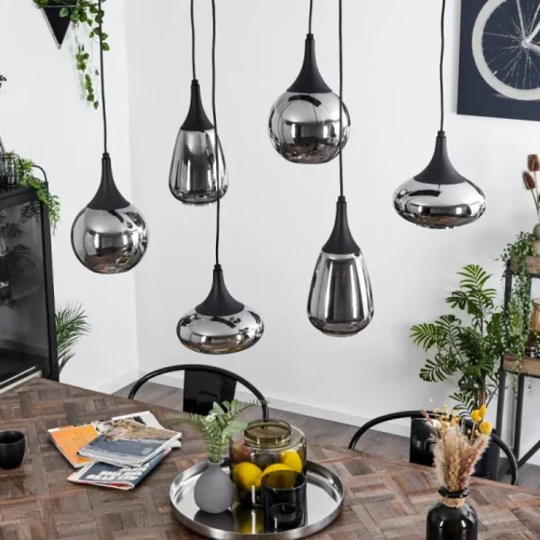 hofstein Suspension Maynal Noir, 6 lumières* Lampes Modernes