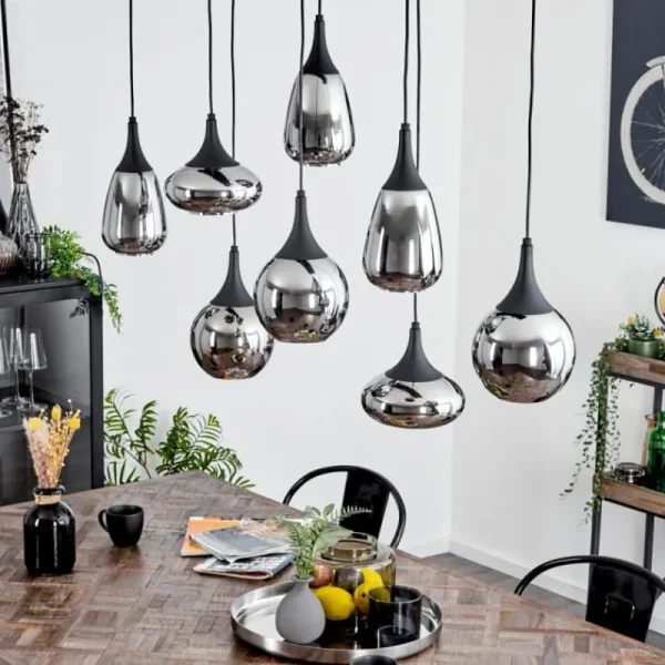 hofstein Suspension Maynal Noir, 8 lumières* Lampes Modernes