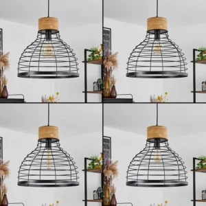 hofstein Suspension Omba Écru, Noir, 1 lumière* Lampes Modernes