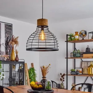 hofstein Suspension Omba Écru, Noir, 1 lumière* Lampes Modernes