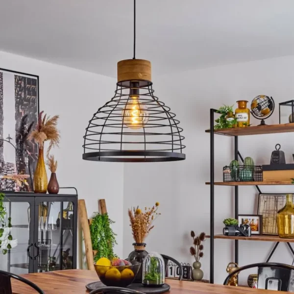 hofstein Suspension Omba Écru, Noir, 1 lumière* Lampes Modernes