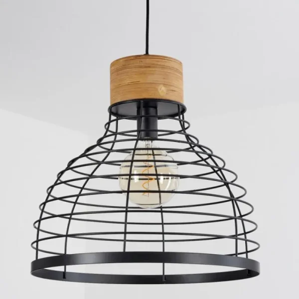 hofstein Suspension Omba Écru, Noir, 1 lumière* Lampes Modernes