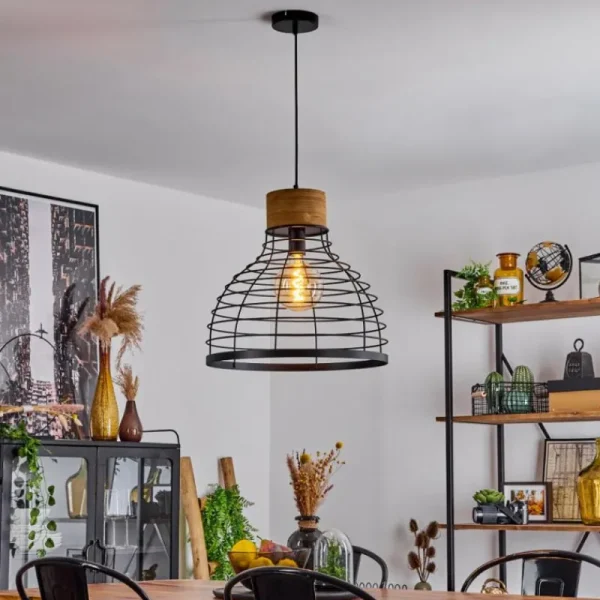 hofstein Suspension Omba Écru, Noir, 1 lumière* Lampes Modernes