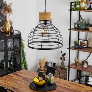 hofstein Suspension Omba Écru, Noir, 1 lumière* Lampes Modernes