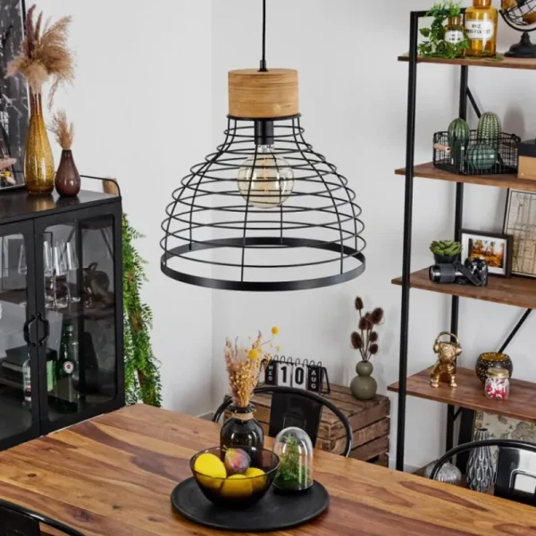 hofstein Suspension Omba Écru, Noir, 1 lumière* Lampes Modernes