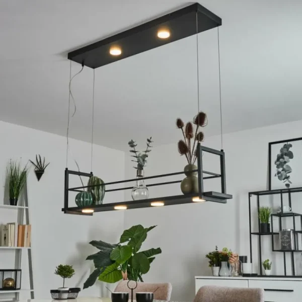 hofstein Suspension Quirihue LED Noir, Blanc, 6 lumières* Lampes Modernes