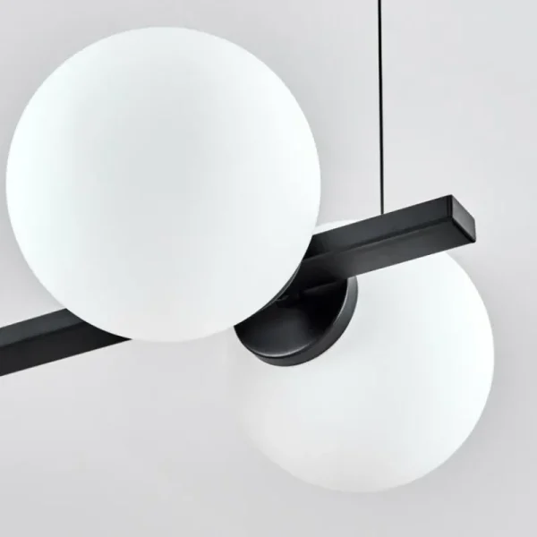 hofstein Suspension Rascoupet Noir, 6 lumières* Lampes En Verre