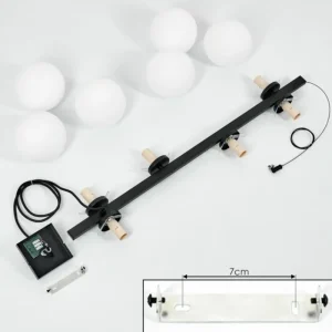 hofstein Suspension Rascoupet Noir, 6 lumières* Lampes En Verre