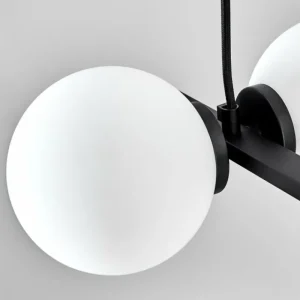 hofstein Suspension Rascoupet Noir, 6 lumières* Lampes En Verre