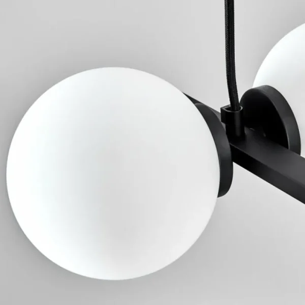 hofstein Suspension Rascoupet Noir, 6 lumières* Lampes En Verre