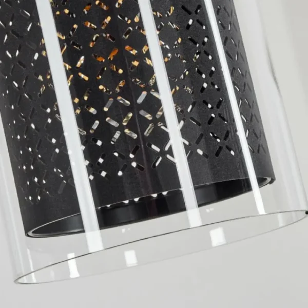 hofstein Suspension Rasperden Noir, 1 lumière* Lampes En Verre