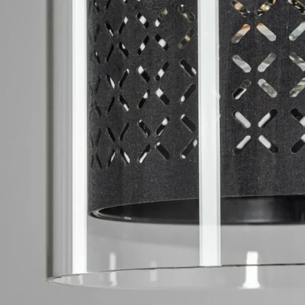 hofstein Suspension Rasperden Noir, 1 lumière* Lampes En Verre