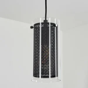hofstein Suspension Rasperden Noir, 1 lumière* Lampes En Verre
