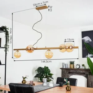 hofstein Suspension Remaisnil Laiton, 6 lumières* Lampes En Verre