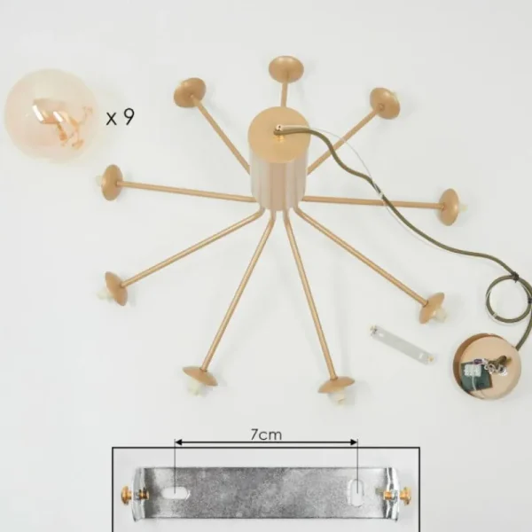 hofstein Suspension Remaisnil Laiton, 9 lumières* Lampes En Verre