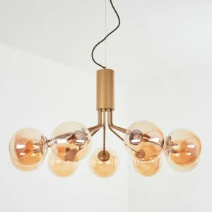 hofstein Suspension Remaisnil Laiton, 9 lumières* Lampes En Verre