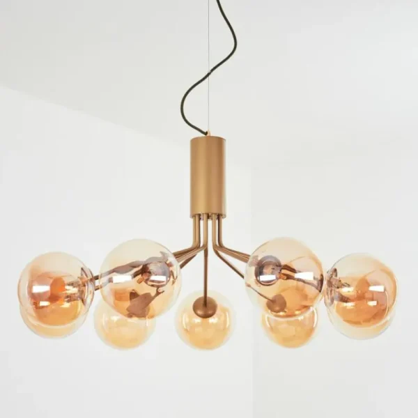 hofstein Suspension Remaisnil Laiton, 9 lumières* Lampes En Verre