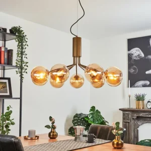 hofstein Suspension Remaisnil Laiton, 9 lumières* Lampes En Verre