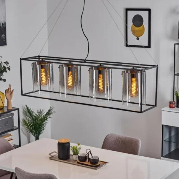 hofstein Suspension Sarniguet Noir, 4 lumières* Lampes Modernes