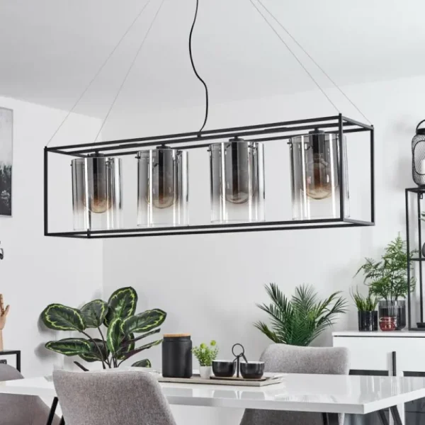 hofstein Suspension Sarniguet Noir, 4 lumières* Lampes Modernes