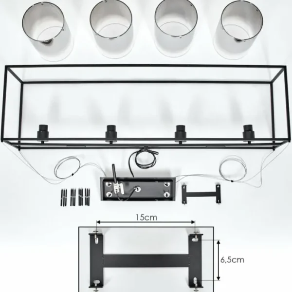 hofstein Suspension Sarniguet Noir, 4 lumières* Lampes Modernes