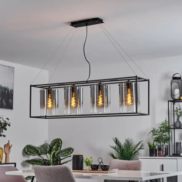 hofstein Suspension Sarniguet Noir, 4 lumières* Lampes Modernes