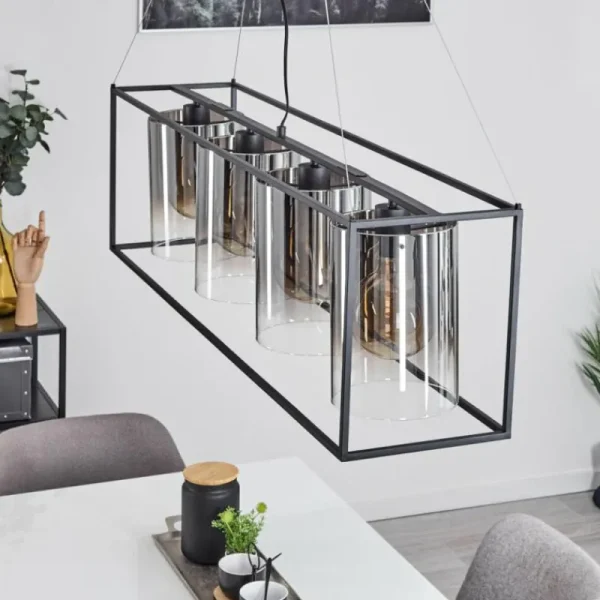 hofstein Suspension Sarniguet Noir, 4 lumières* Lampes Modernes