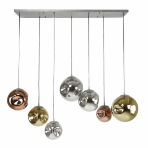 hofstein Suspension Stellar Anthracite, 7 lumières* Lampes En Verre