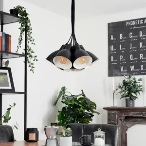 hofstein Suspension Timola Noir, 7 lumières* Lampes Modernes