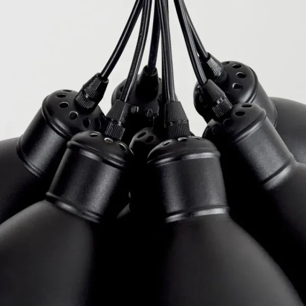 hofstein Suspension Timola Noir, 7 lumières* Lampes Modernes