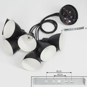 hofstein Suspension Timola Noir, 7 lumières* Lampes Modernes