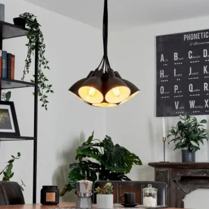 hofstein Suspension Timola Noir, 7 lumières* Lampes Modernes