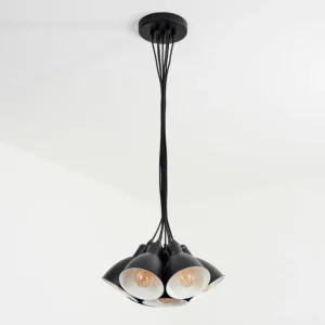 hofstein Suspension Timola Noir, 7 lumières* Lampes Modernes