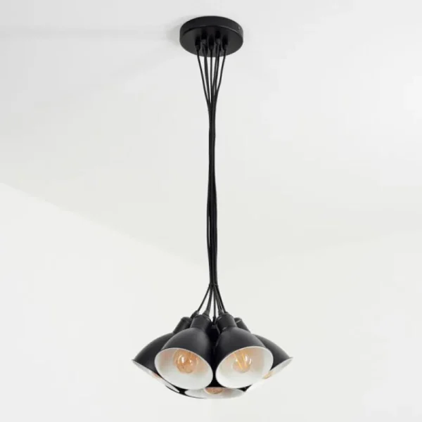 hofstein Suspension Timola Noir, 7 lumières* Lampes Modernes