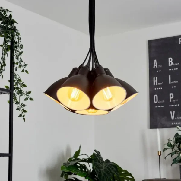 hofstein Suspension Timola Noir, 7 lumières* Lampes Modernes