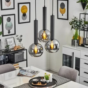 hofstein Suspension Trezeste Noir, 3 lumières* Lampes Modernes
