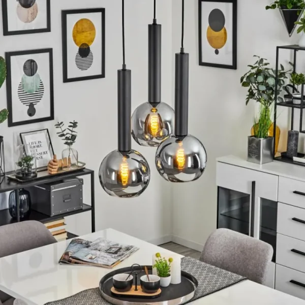hofstein Suspension Trezeste Noir, 3 lumières* Lampes Modernes