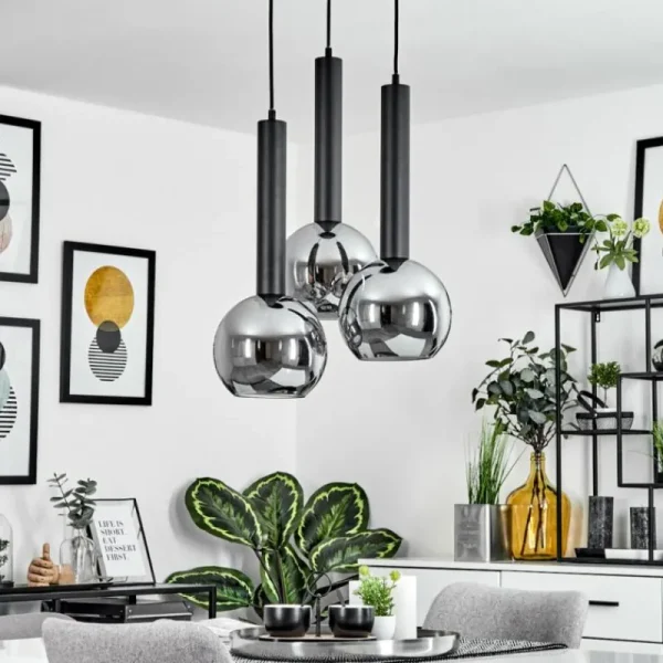 hofstein Suspension Trezeste Noir, 3 lumières* Lampes Modernes