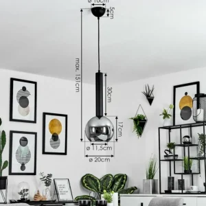 hofstein Suspension Trezeste Noir, 1 lumière* Lampes Modernes