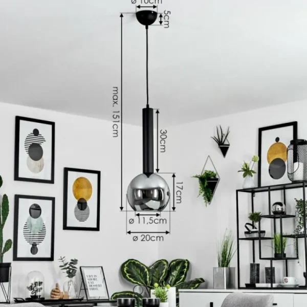 hofstein Suspension Trezeste Noir, 1 lumière* Lampes Modernes