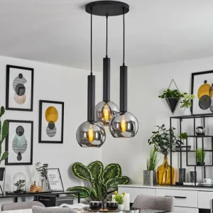 hofstein Suspension Trezeste Noir, 3 lumières* Lampes Modernes