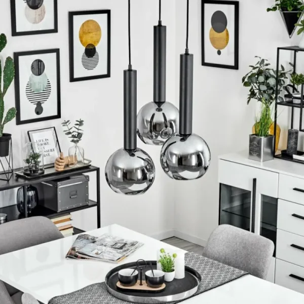 hofstein Suspension Trezeste Noir, 3 lumières* Lampes Modernes