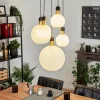 hofstein Suspension Tuvalu Laiton, Noir, 5 lumières* Lampes En Verre